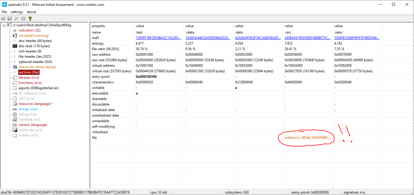 PEStudio screenshot