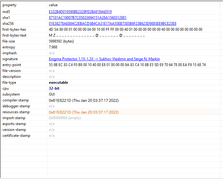 pestudio screenshot